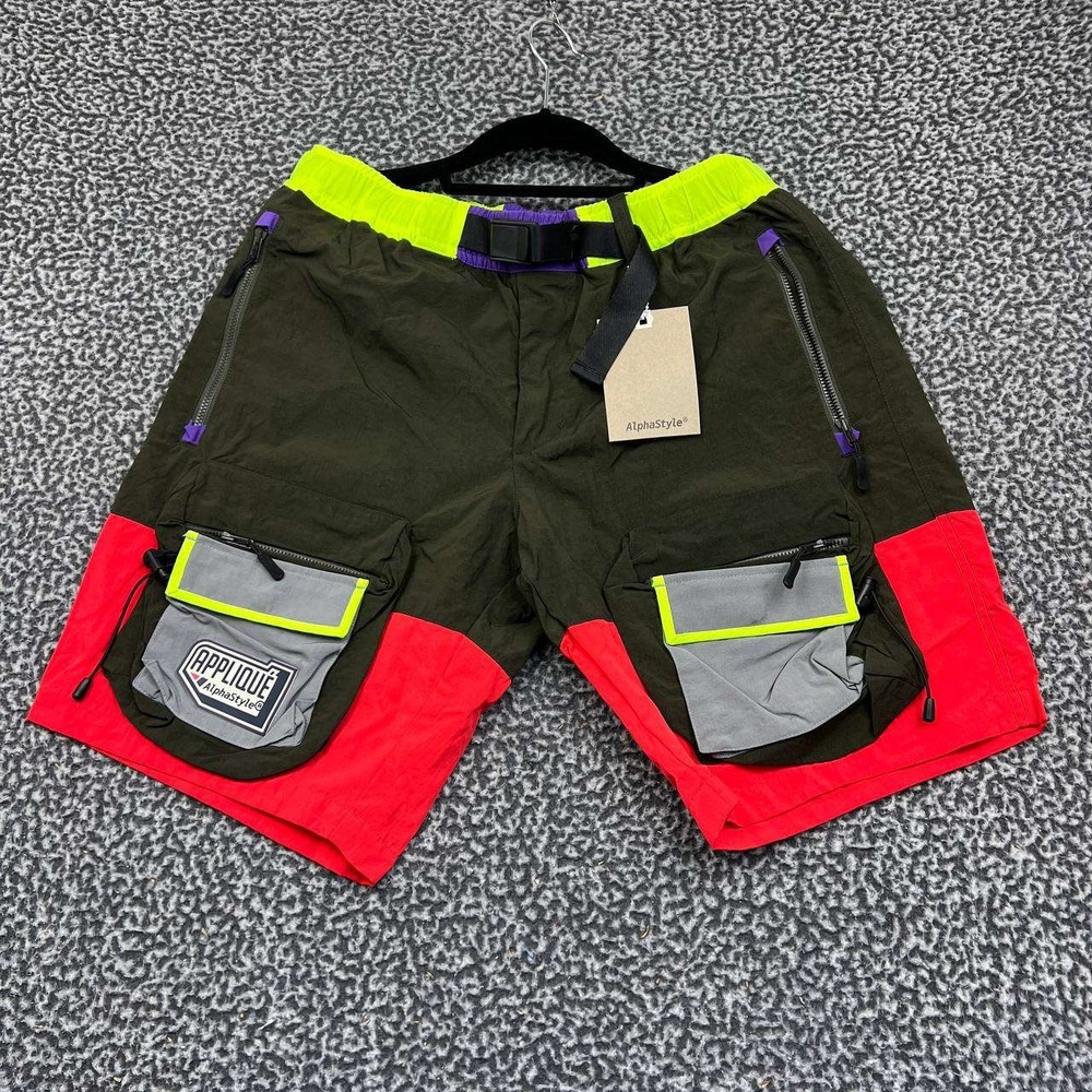 AlphaStyle Mervin Hiking Shorts Men Medium Dark Olive Colorblock Outdoor New‎ 33